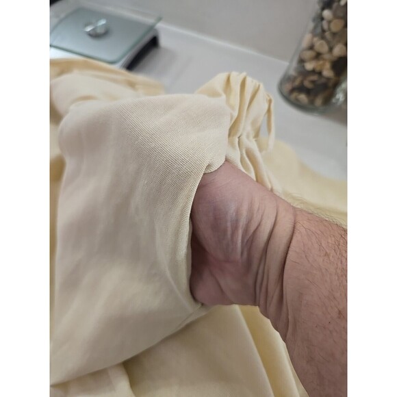 Ivory Cotton Blend Top Pants Set Womens Lg Cream Twill Long Sleeve Quiet Luxury - Picture 11 of 14